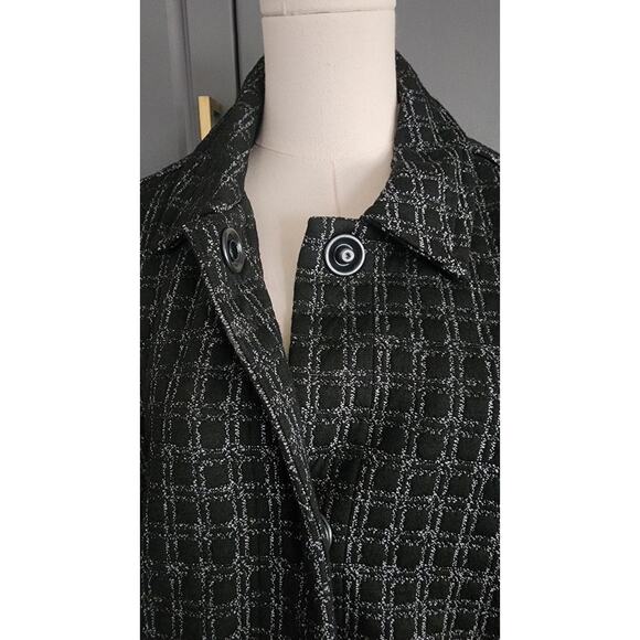 NWT Chicos Jacket Womens 3 16/18 Jacquard Textured Longline Snap Button Coat - Picture 2 of 5